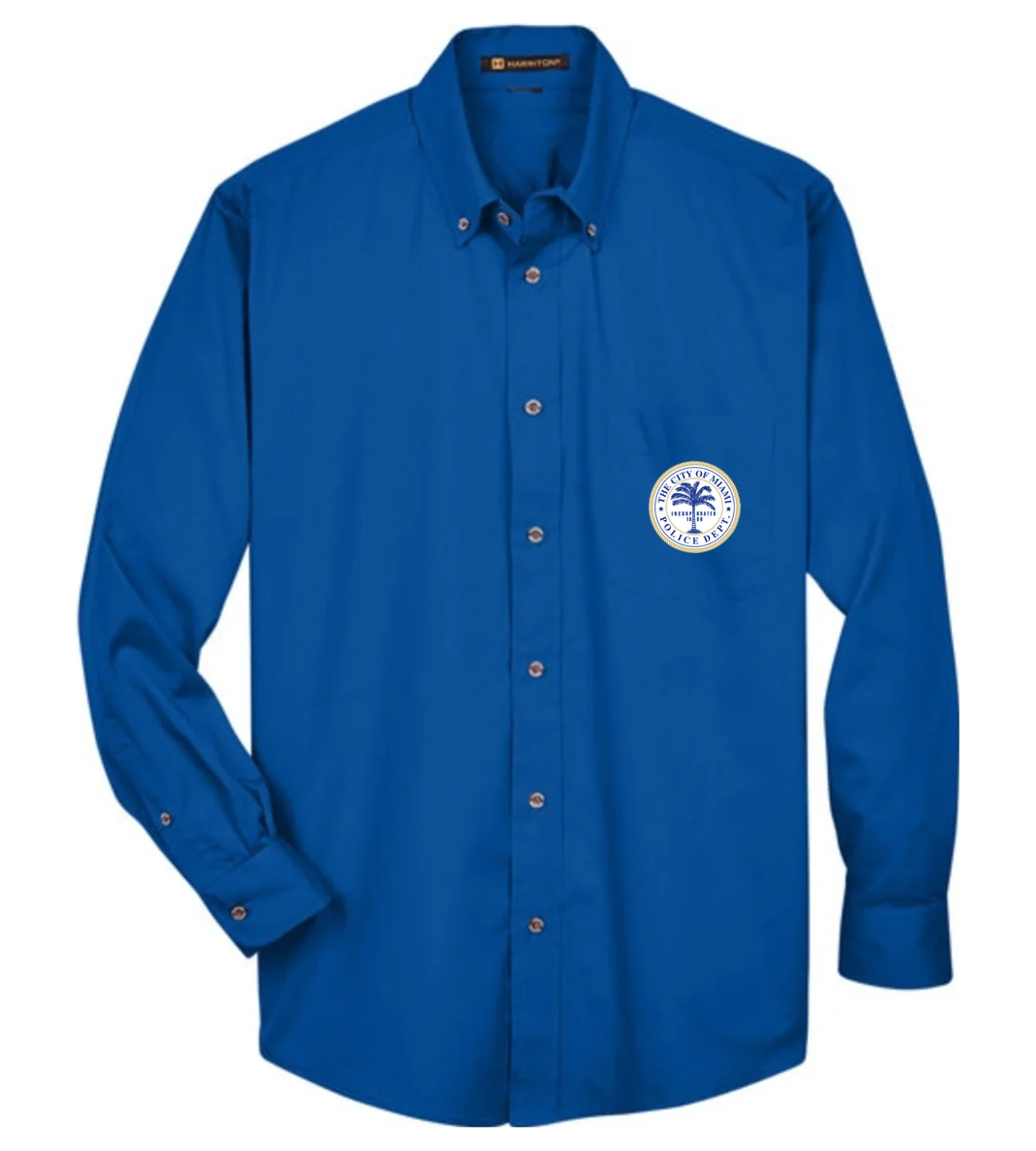 Harriton Men's Easy Blend Long-Sleeve Twill Shirt